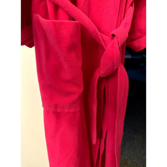 Vanity Fair Womens Red Dacron Polyester Long Robe With Belt & Pockets Size L Mad - Picture 2 of 7